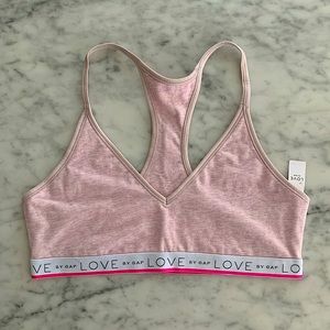 NWT Gap Love V neck bralette pink size Large